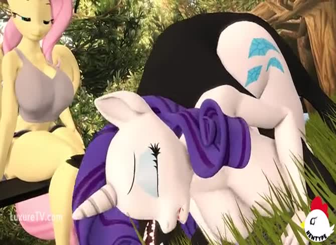 Video :Purple pony girl forced to have sex with a black dog